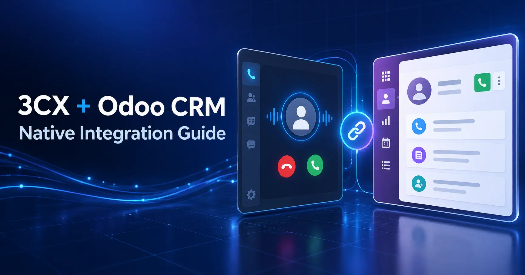 3CX Odoo CRM integration showing caller lookup, call journaling and click to call