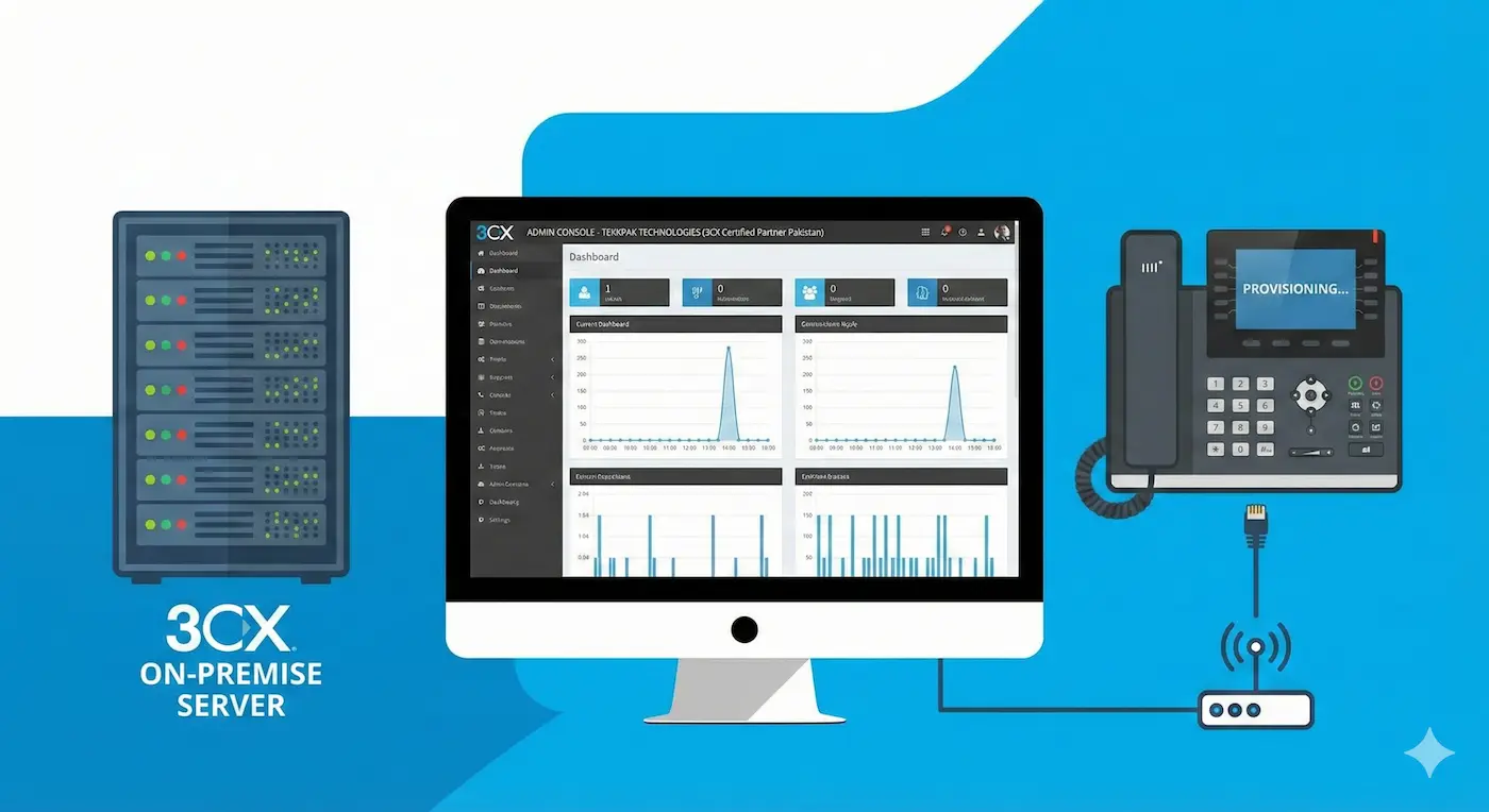3CX On-Premise Private Cloud Setup — TekkPak Technologies deployment guide for retail chain