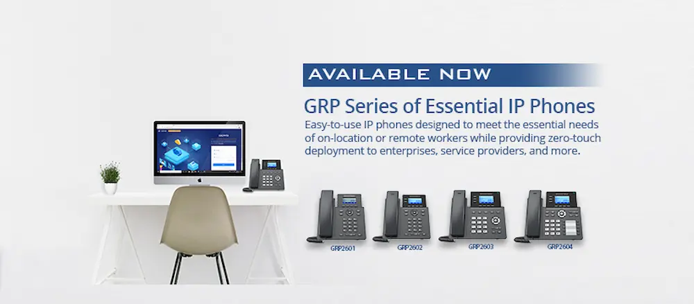 Modern Office Desk with Grandstream IP Phone