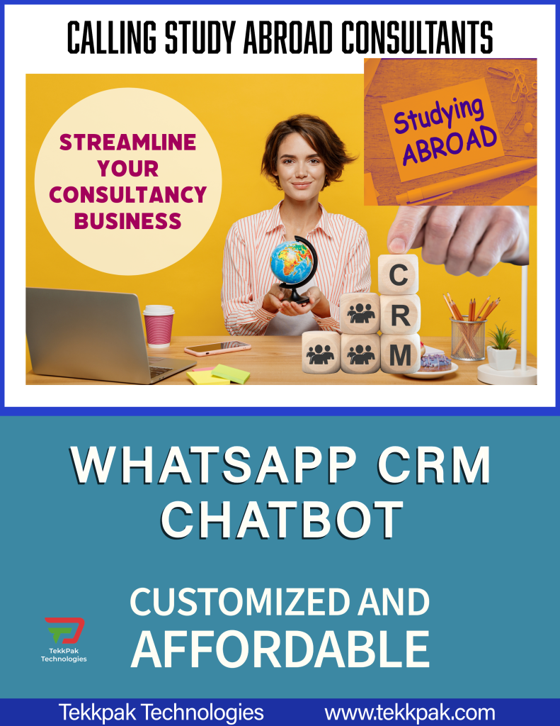 WhatsApp CRM for Study Abroad Consultants 1 WhatsApp CRM Flyer